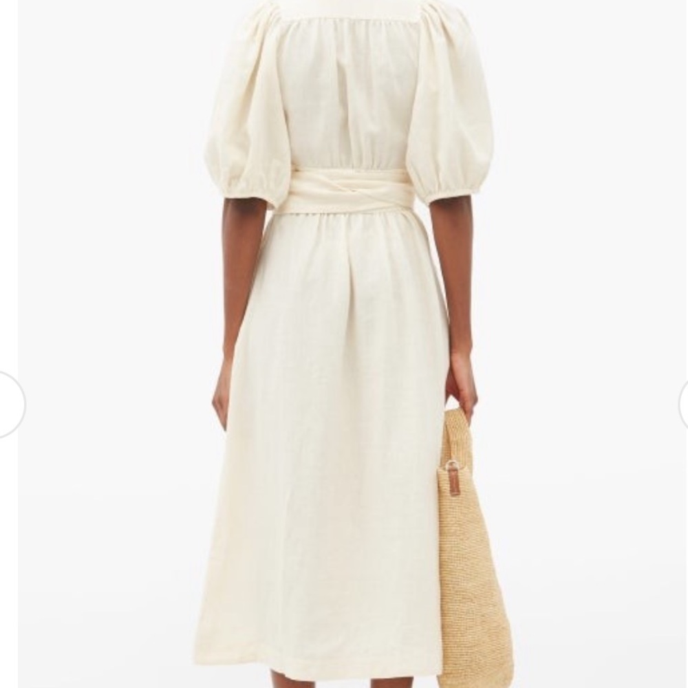 THREE GRACES LONDON Fiona Dress Ivory Linen S/M - Picture 4 of 13